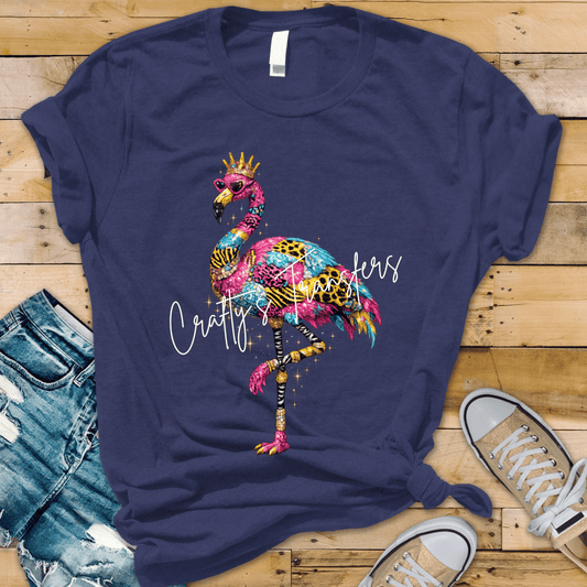 Dopamine Flamingo DTF Transfer | Colorful Glam Flamingo Graphic Transfer | Boutique Animal Tee Design