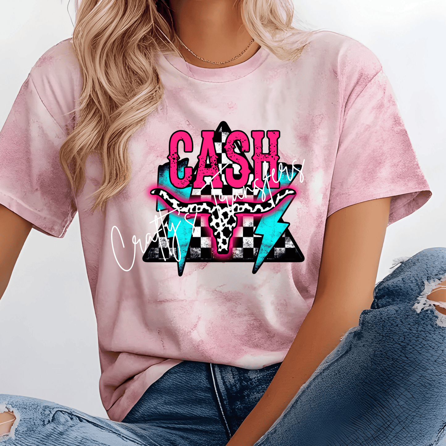 Johnny Cash Western DTF Transfer | Retro Cow Skull Country Graphic Tee Heat Transfer
