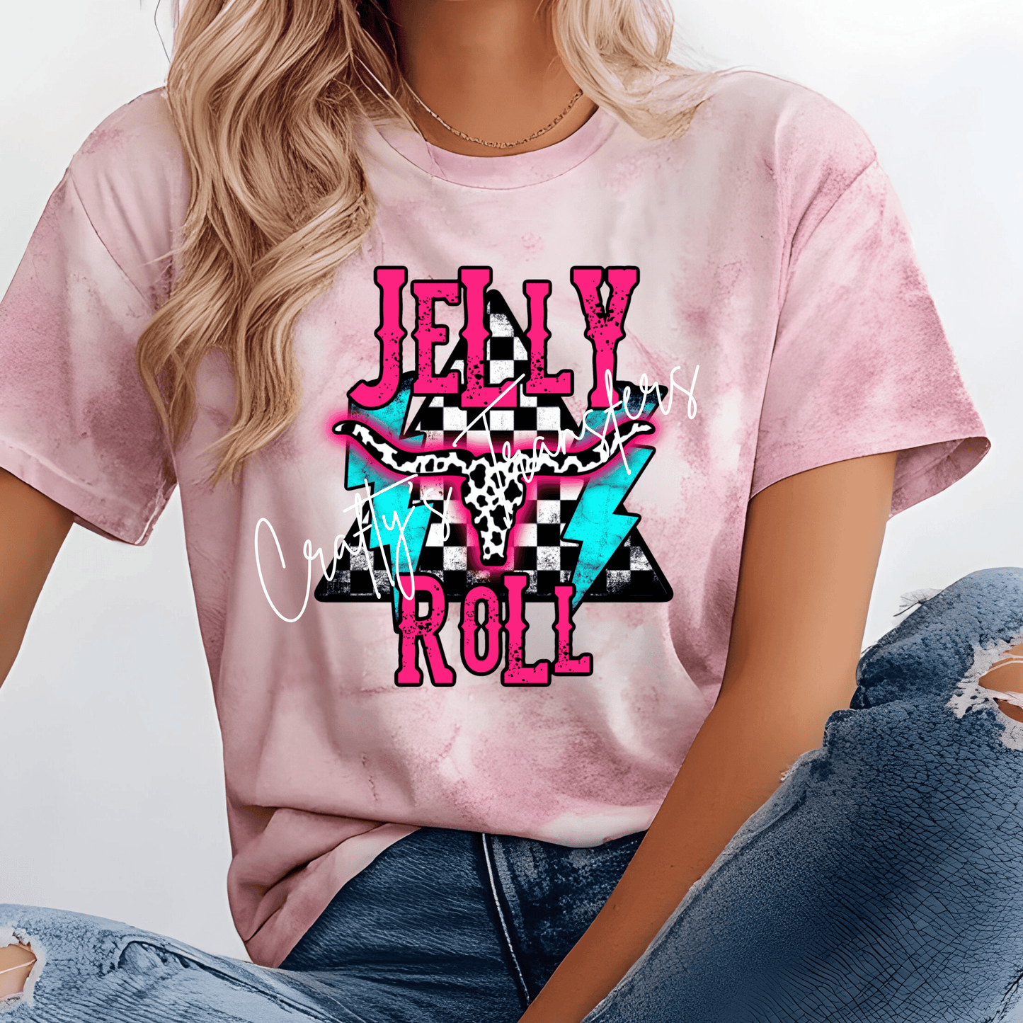 Jelly Roll Western DTF Transfer | Retro Cow Skull Country Graphic Tee Heat Transfer