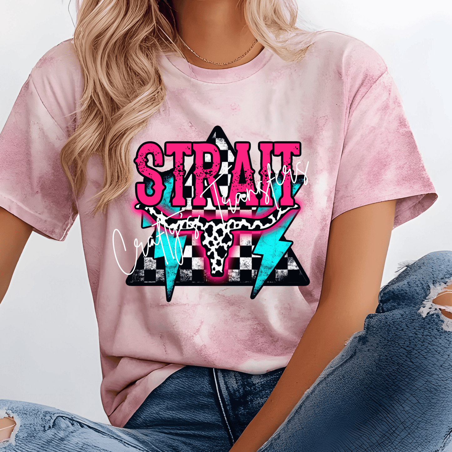 George Strait Western DTF Transfer | Retro Cow Skull Country Graphic Tee Heat Transfer