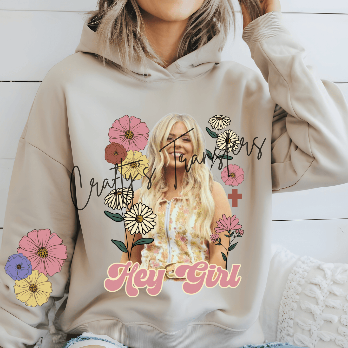 Anne Wilson Faith Inspired Floral Front & Back DTF Transfer | Retro Christian Shirt Transfer | Hey Girl Graphic Heat Transfer