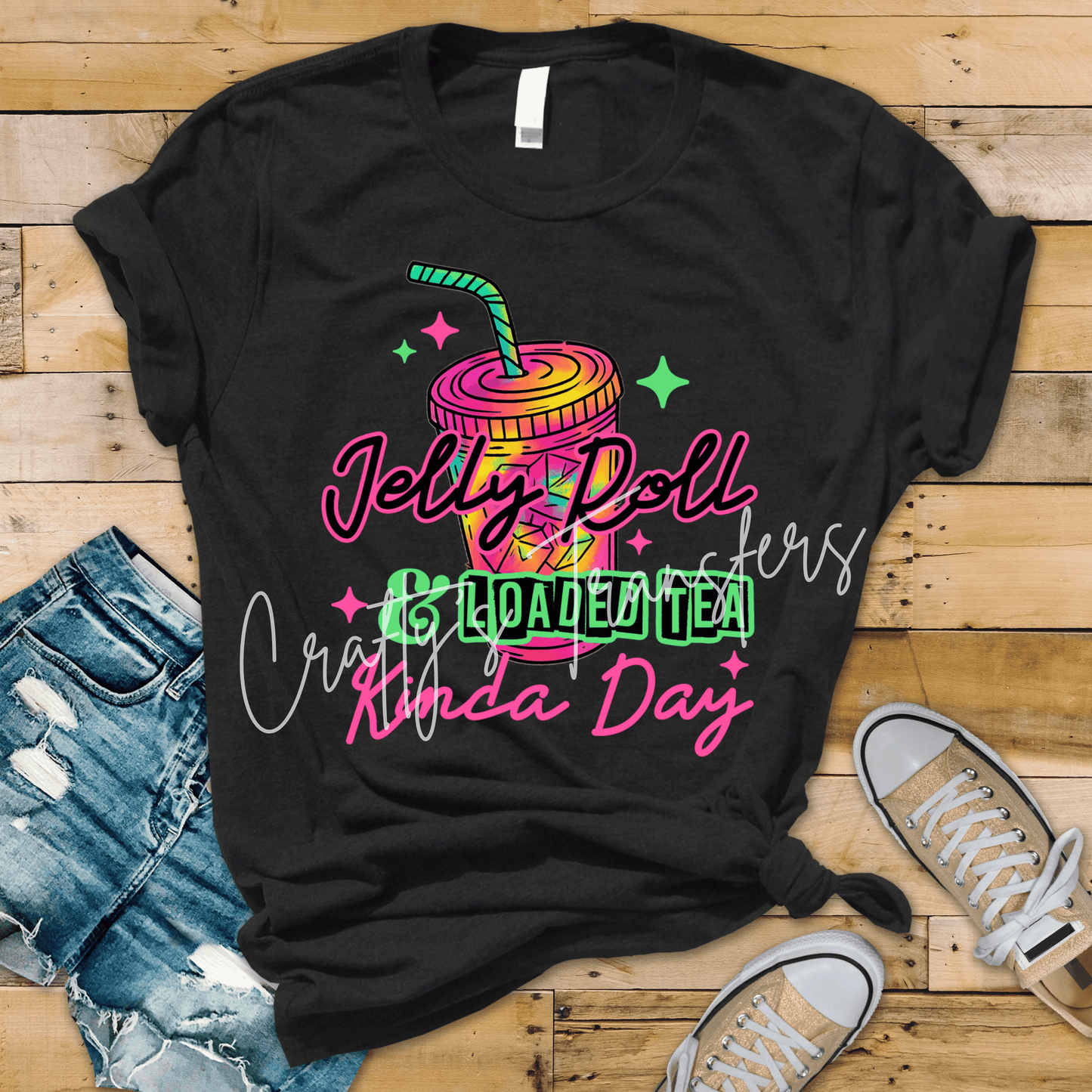 Jelly Roll & Loaded Tea Kinda Day DTF Transfer | Neon Country Graphic Tee Transfer | Trendy Music Lover Shirt Design