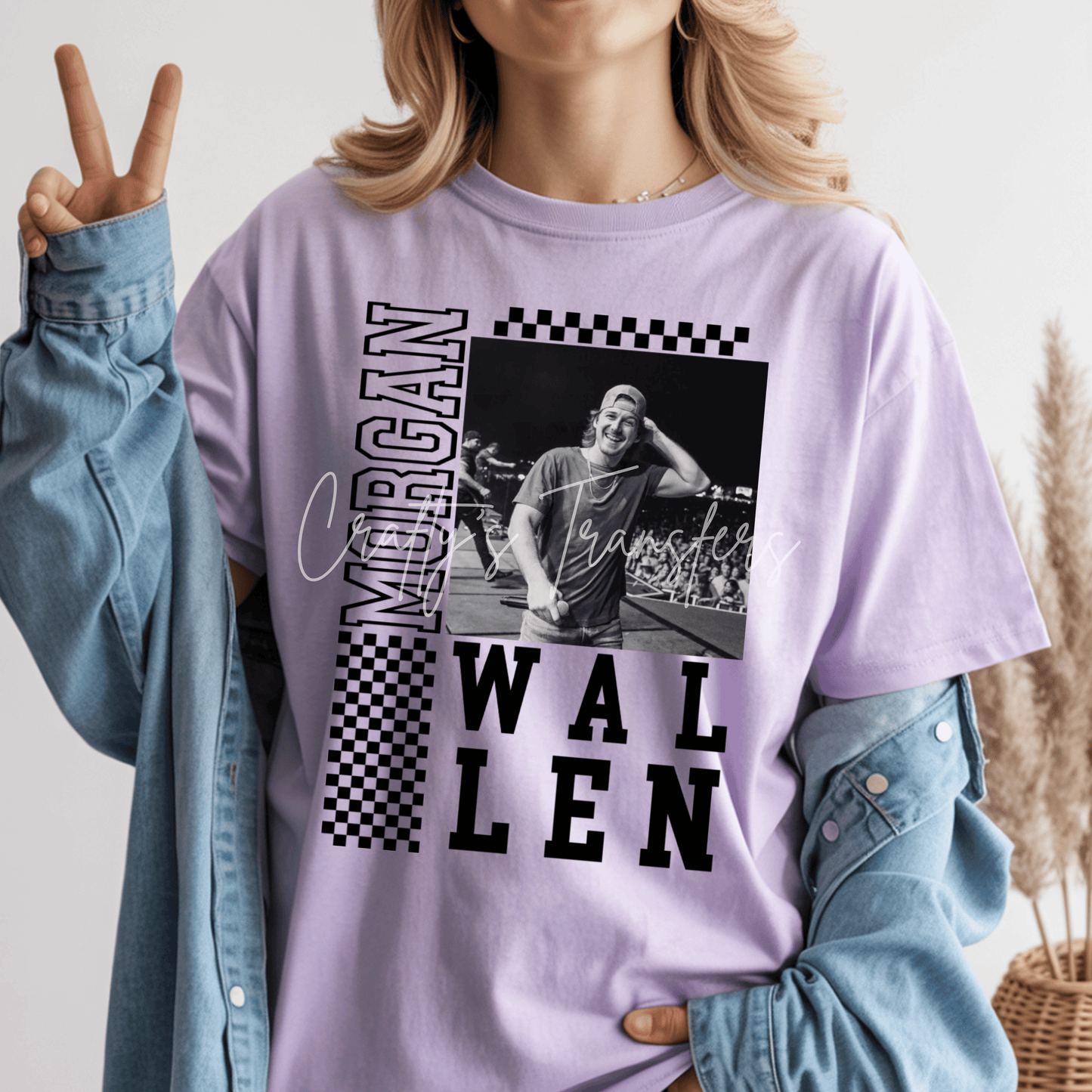 Country Concert Singer DTF Transfer | Retro Black & White Music Graphic Tee | Country Music Fan Shirt Transfer
