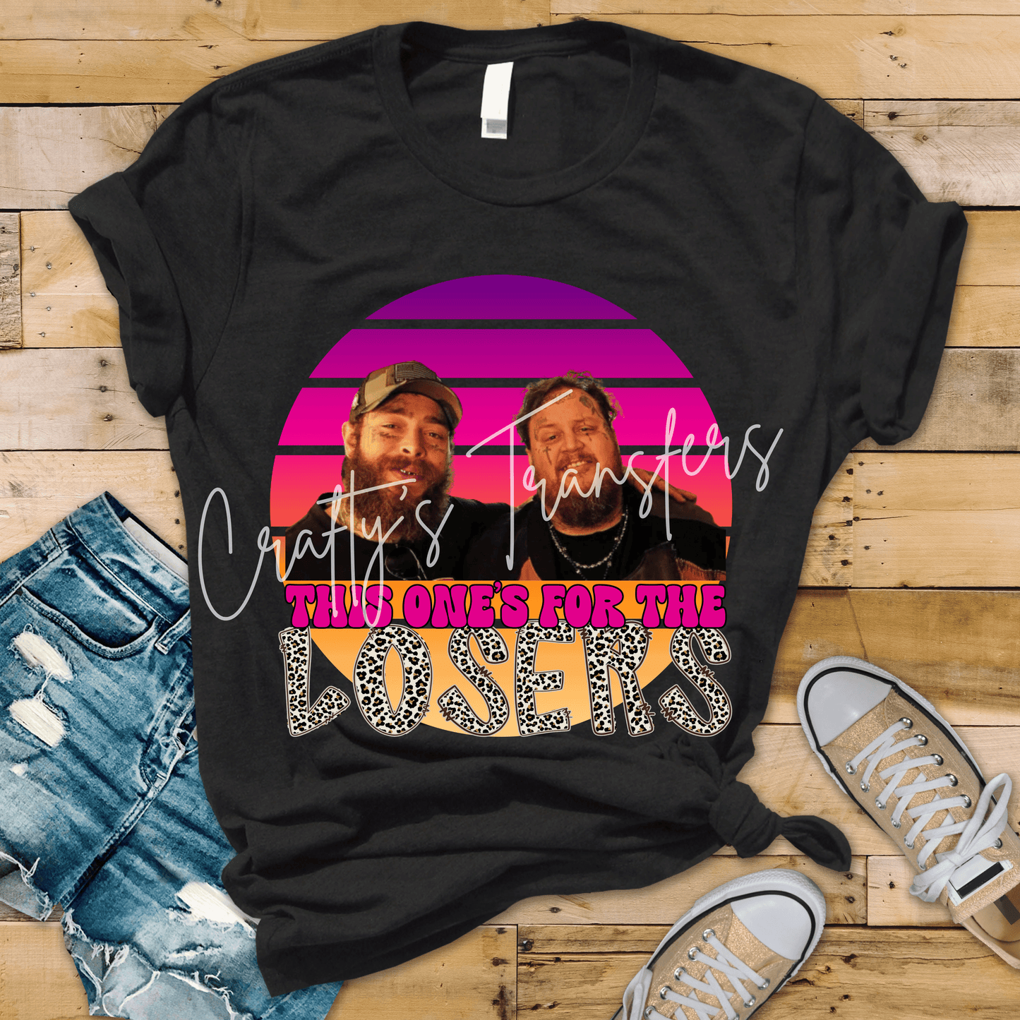 This One’s For The Losers DTF Transfer | Retro Country Music Inspired Leopard Print Graphic Transfer