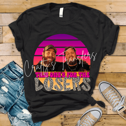 This One’s For The Losers DTF Transfer | Retro Country Music Inspired Leopard Print Graphic Transfer