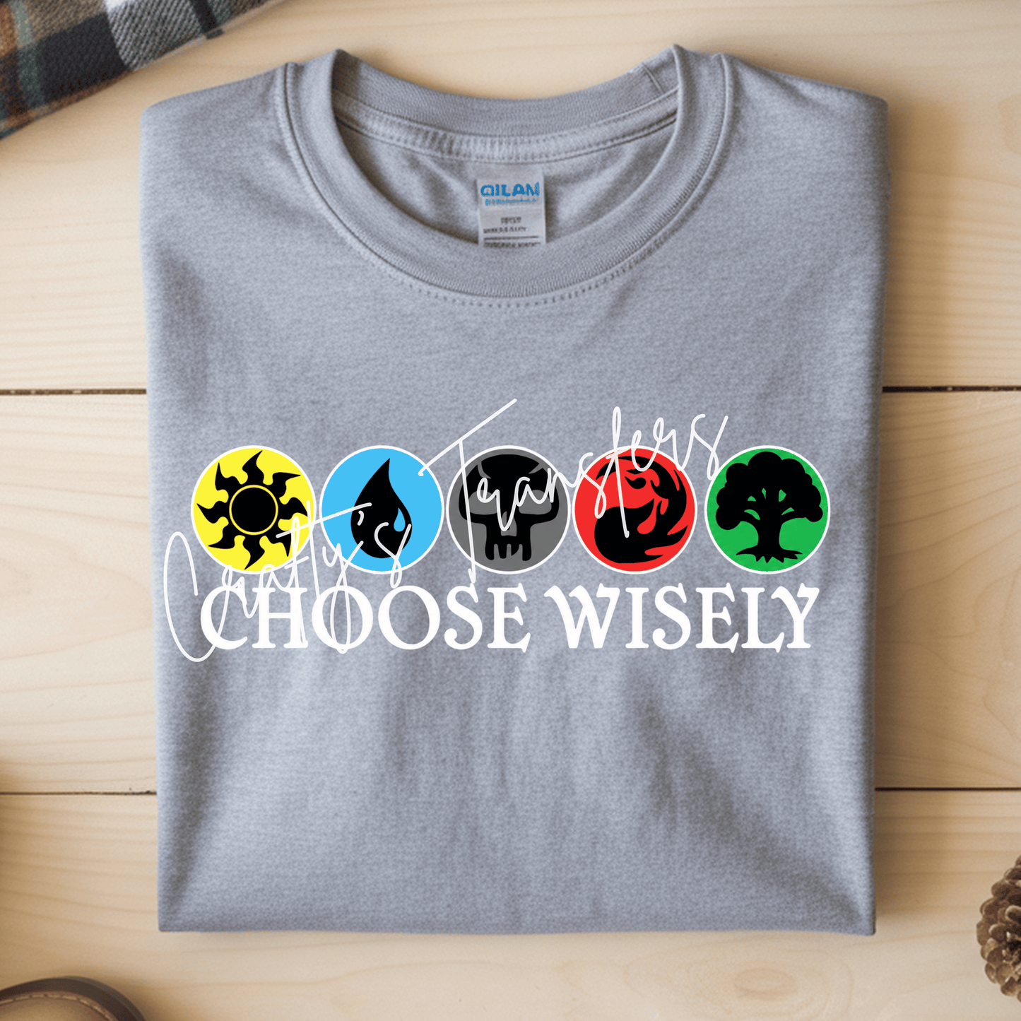 Choose Wisely DTF Transfer | Fantasy Gamer Graphic Tee Transfer | Element Symbol Gaming Shirt Design