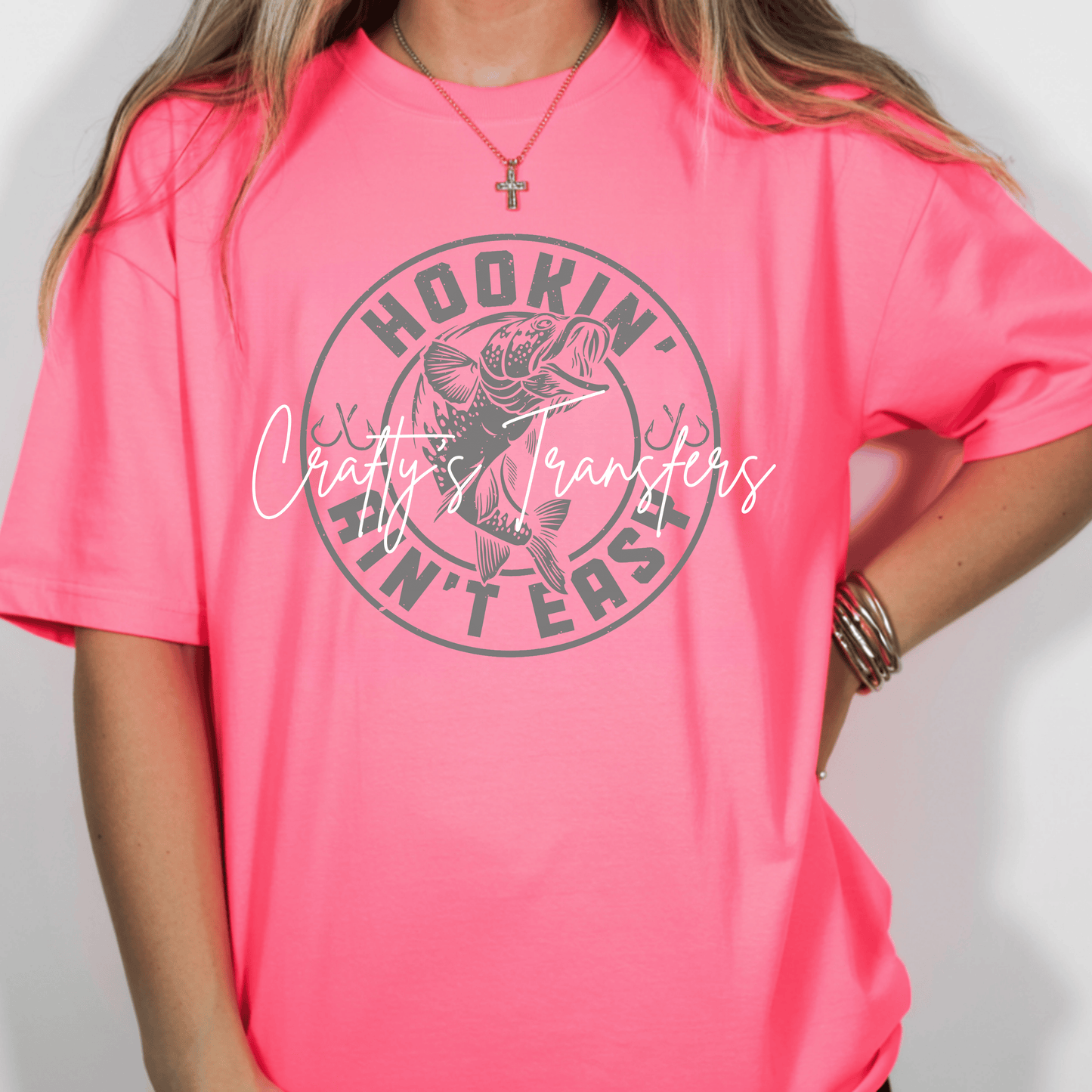 Hookin’ Ain’t Easy DTF Transfer | Fishing Graphic Transfer | Funny Bass Fishing Shirt Design