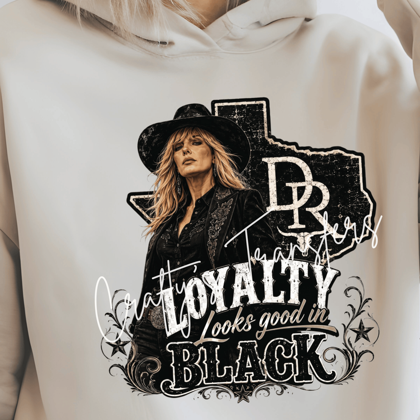 Loyalty Looks Good in Black DTF Transfer | Western Cowgirl Graphic Tee Transfer | Country Music Inspired Shirt Design