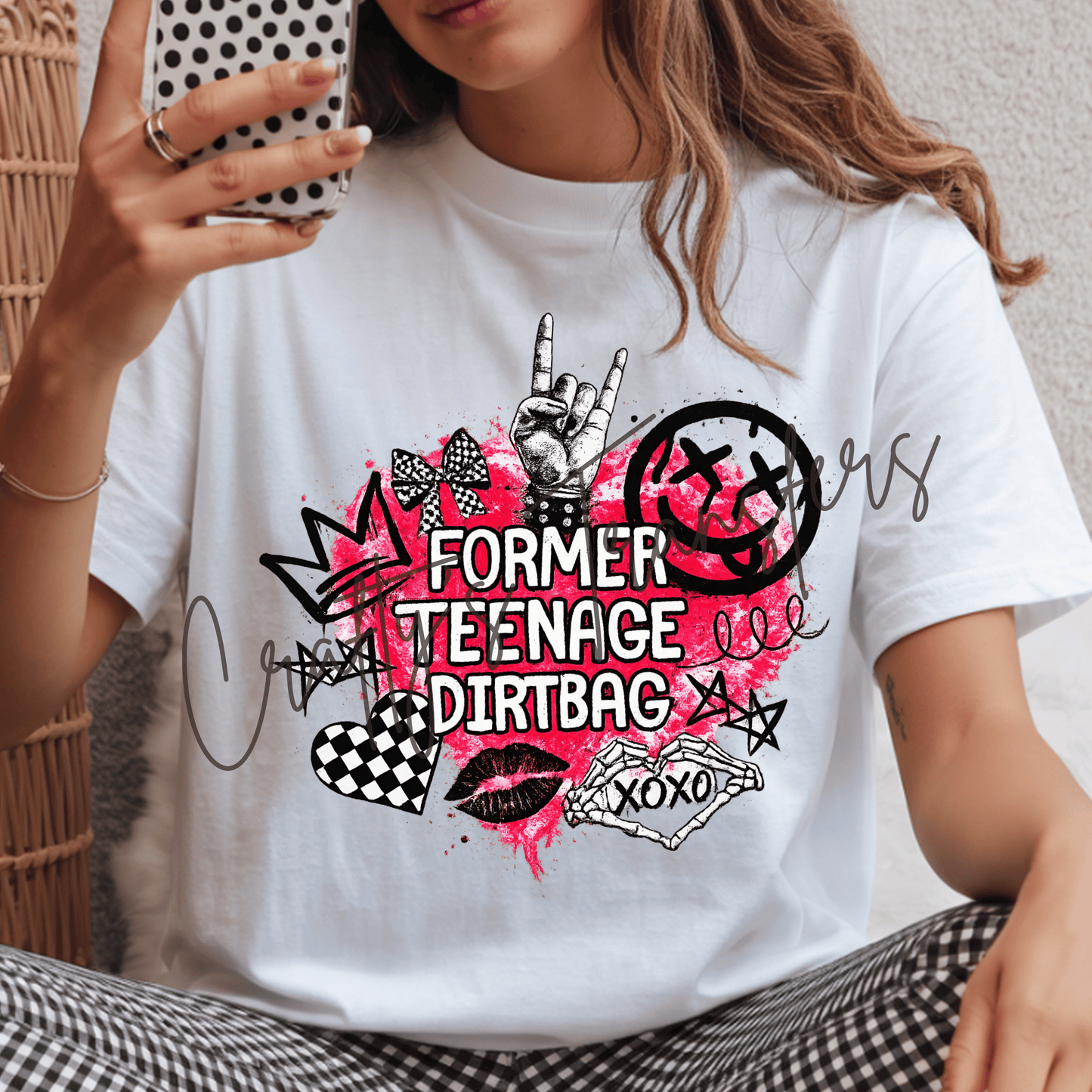 Former Teenage Dirtbag DTF Transfer | Retro Punk Rock Graphic Tee Transfer | Emo Grunge Y2K Alternative Shirt Design