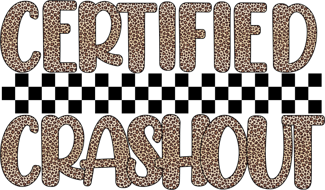 Certified Crashout DTF Transfer | Leopard Print Checkered Bow Graphic | Funny Trendy Western Shirt Transfer