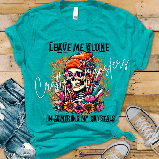 Boho Crystal Skull DTF Transfer | Floral Skeleton with Beanie & Pink Sunglasses | Halloween Glitter Aesthetic Transfer