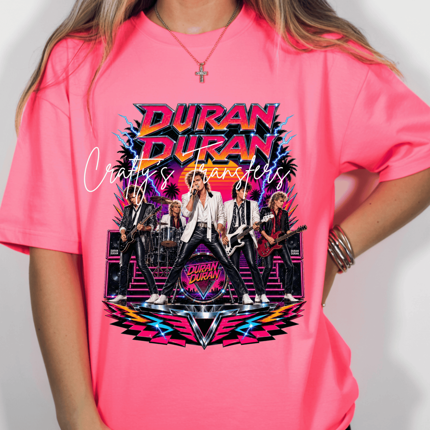 Duran Duran Inspired Retro 80s New Wave Band DTF Transfer | Neon Concert Graphic Shirt Transfer | Vintage Music Fan Design | Retro Music DTF Print