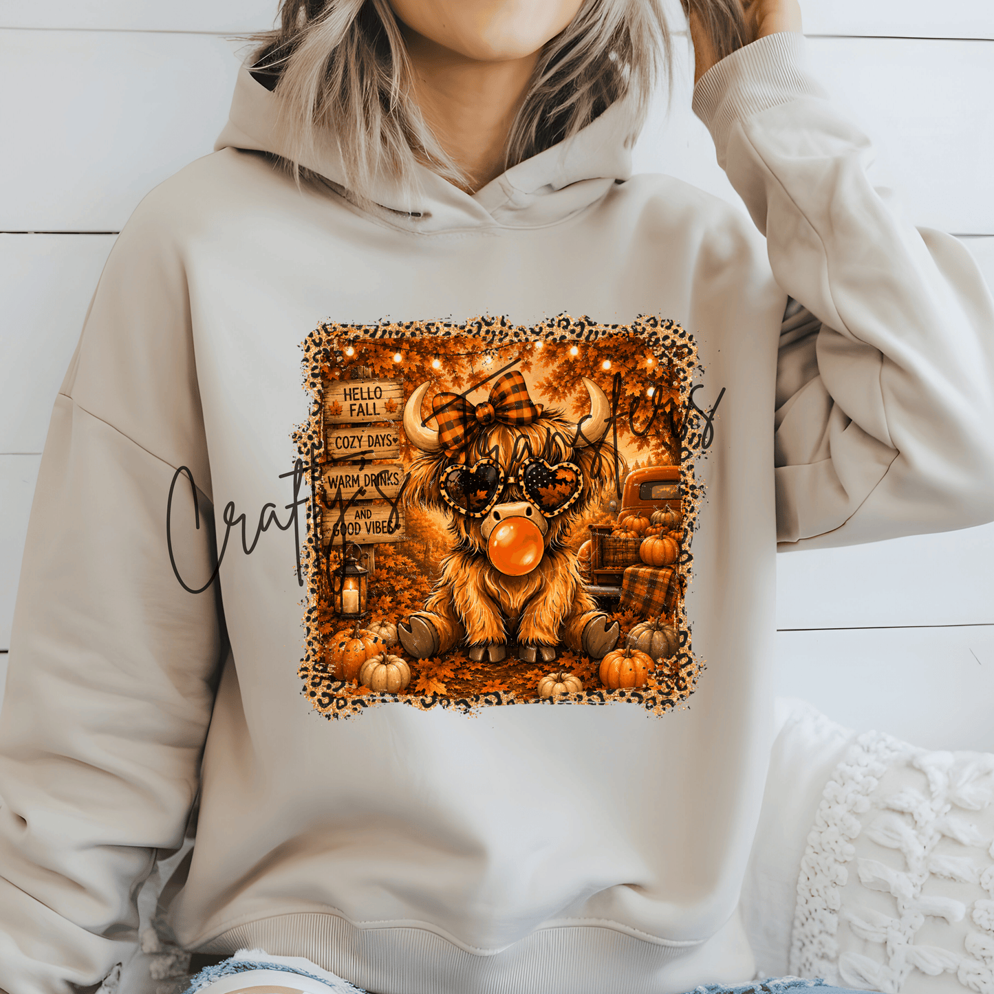 Hello Fall Cute Highland Cow