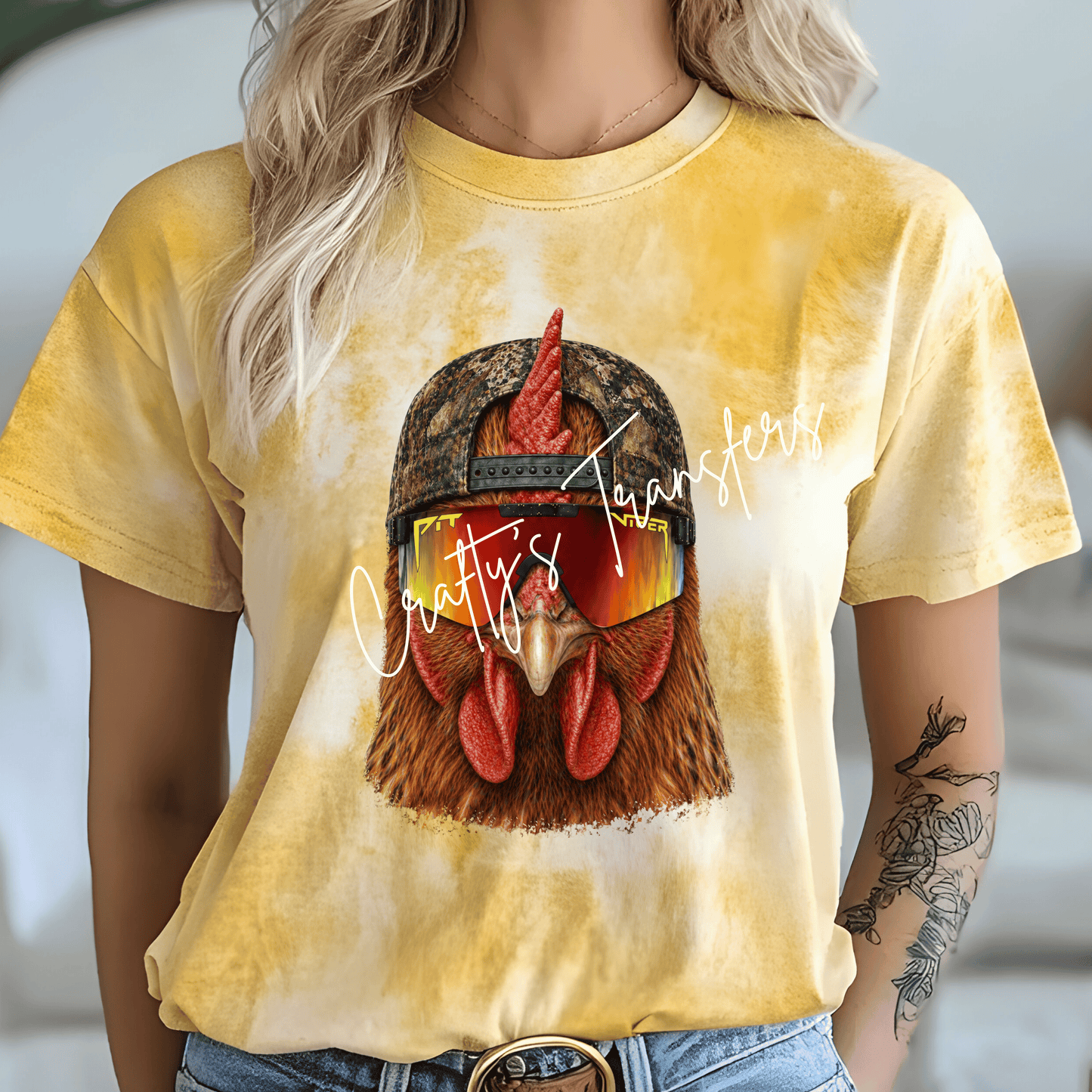 Multiple Animals - Highland Cow Camo Sunglasses DTF Transfer | Funny Western Cow Graphic Transfer | Country Shirt Transfer | Hunting Cow Western Design