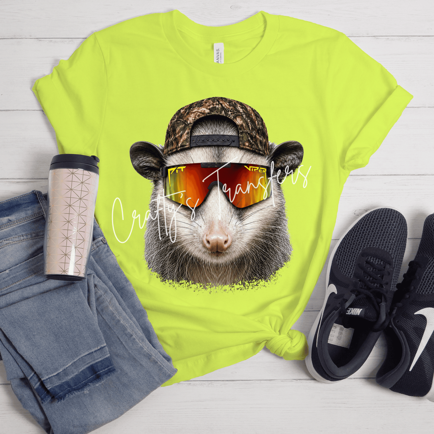 Multiple Animals - Highland Cow Camo Sunglasses DTF Transfer | Funny Western Cow Graphic Transfer | Country Shirt Transfer | Hunting Cow Western Design
