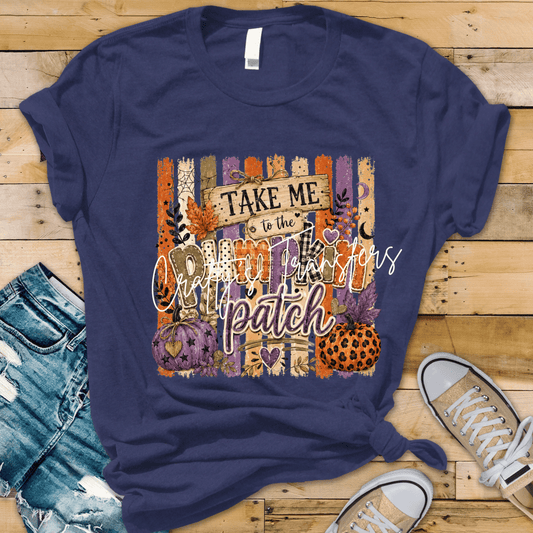 Take Me to the Pumpkin Patch DTF Transfer | Cute Fall Pumpkin Heat Transfer | Boho Halloween Shirt Transfer | Autumn Sublimation Style Print