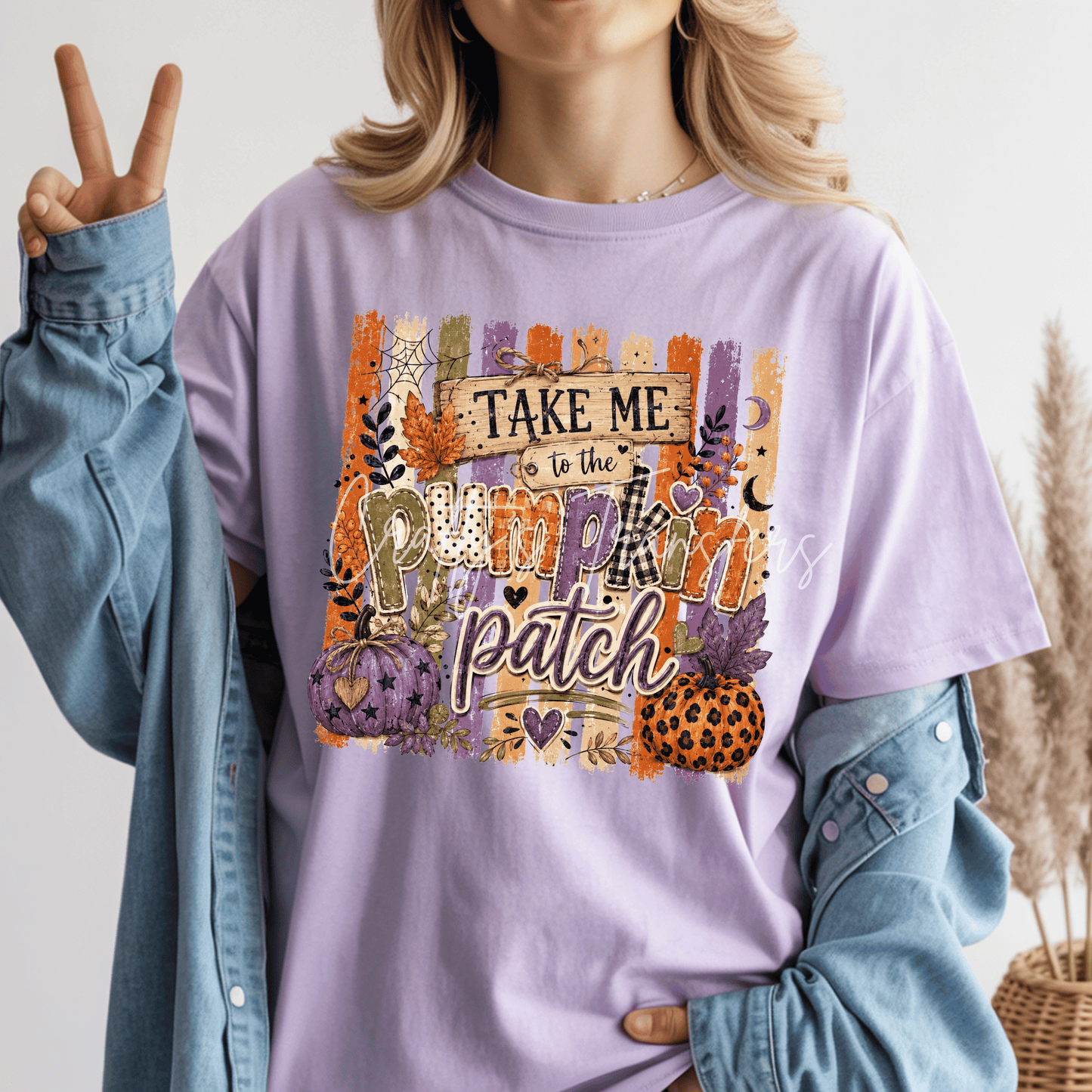 Take Me to the Pumpkin Patch DTF Transfer | Cute Fall Pumpkin Heat Transfer | Boho Halloween Shirt Transfer | Autumn Sublimation Style Print