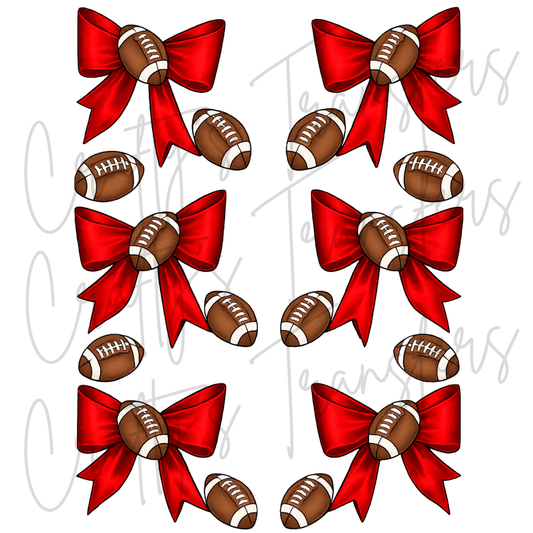 Red Bow Football Sleeves