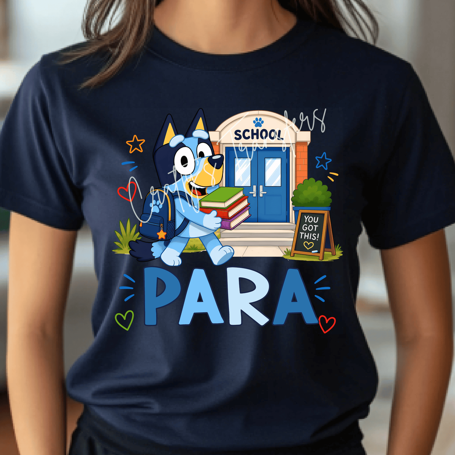Blue Character Principal, Teacher, Para