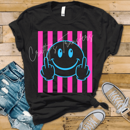Smiley Face On Striped Background