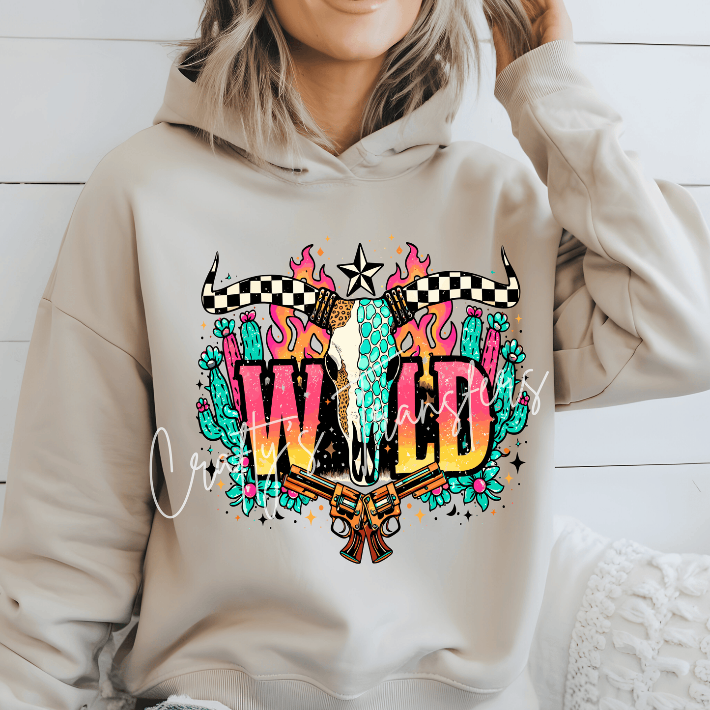 Wild Colorful Steer Skull