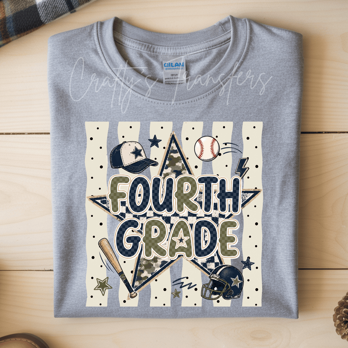 Pre-K-4th Sports DTF Transfer – Baseball and Football Preschool Graphic – Boys Back to School Design