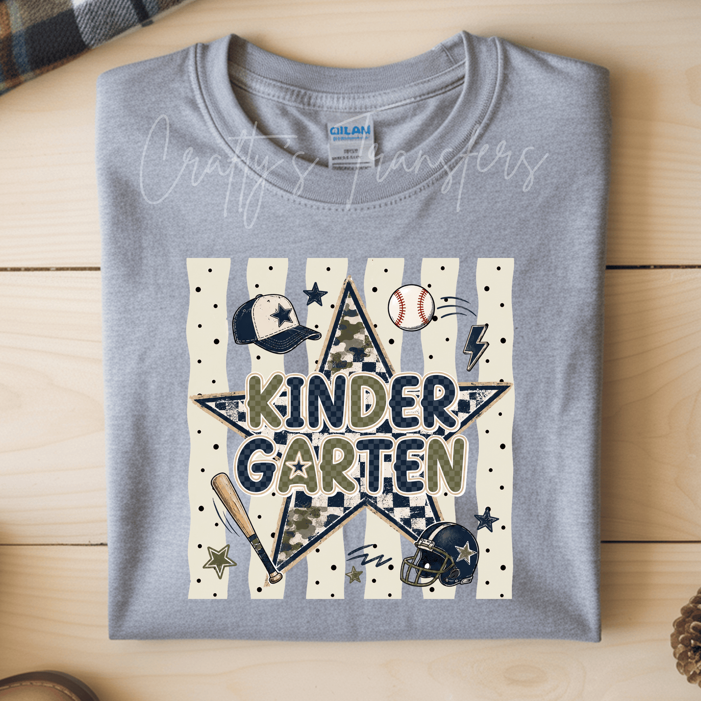 Pre-K-4th Sports DTF Transfer – Baseball and Football Preschool Graphic – Boys Back to School Design