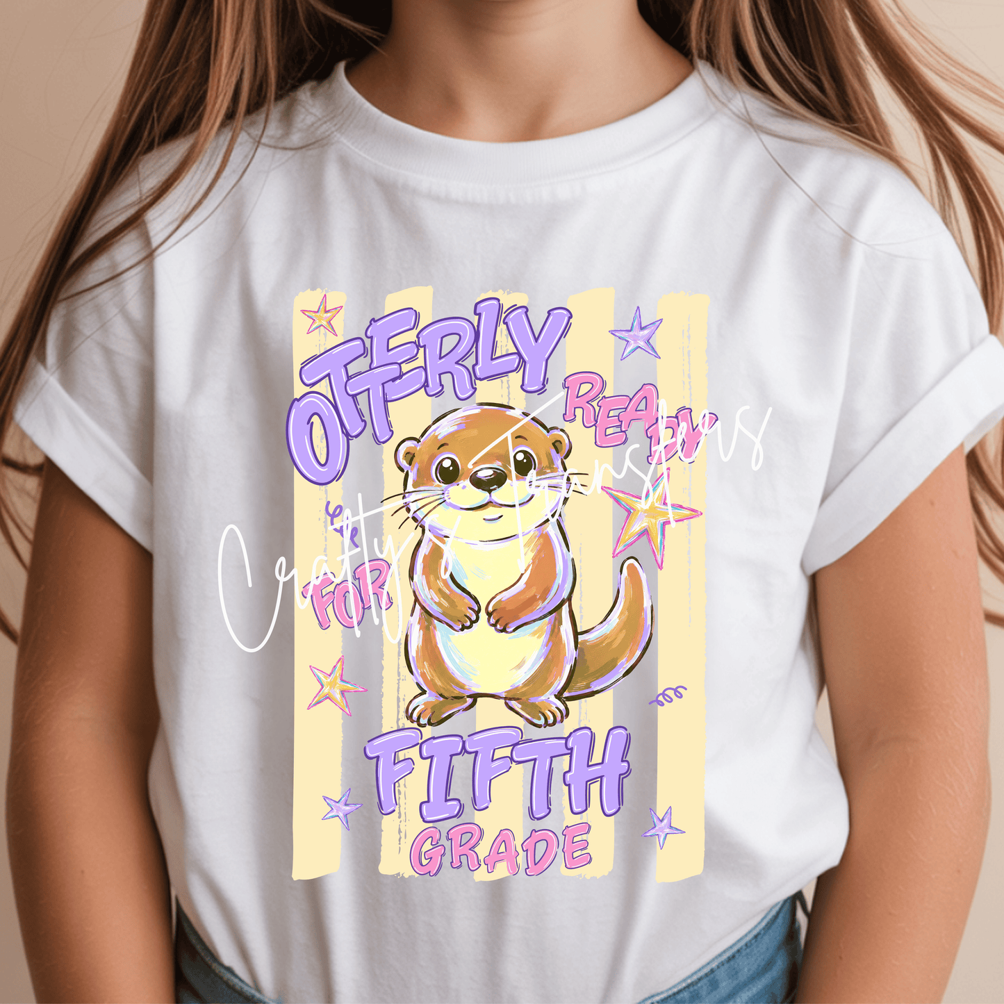 Otterly Ready for Pre-K Kindergarten First Grade Second Grade Third Grade Fourth Grade DTF Transfer – Cute Otter Back-to-School Shirt Design