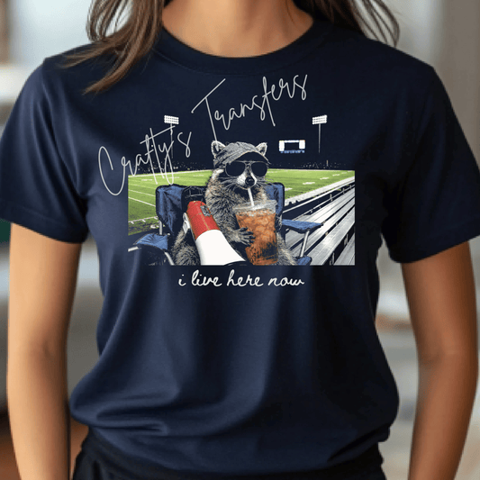 Football Raccoon DTF Transfer – Funny Game Day Tailgate Shirt Design