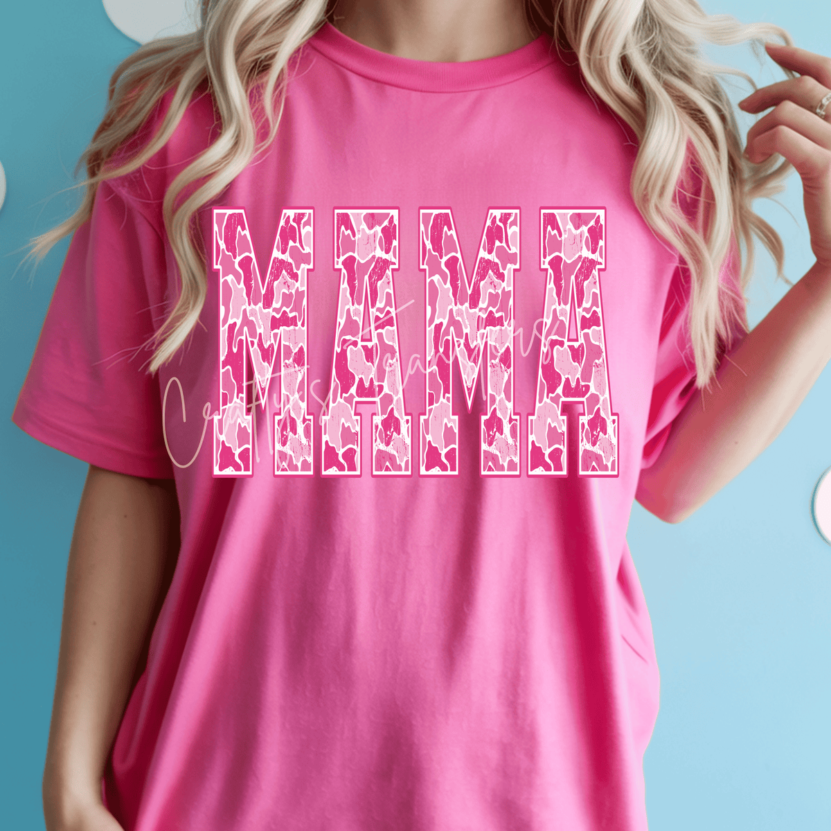 Pink Camo Family Name DTF Transfer – Mama, Mini, Nana, Gigi, Sassy & Mimi Shirt Transfers