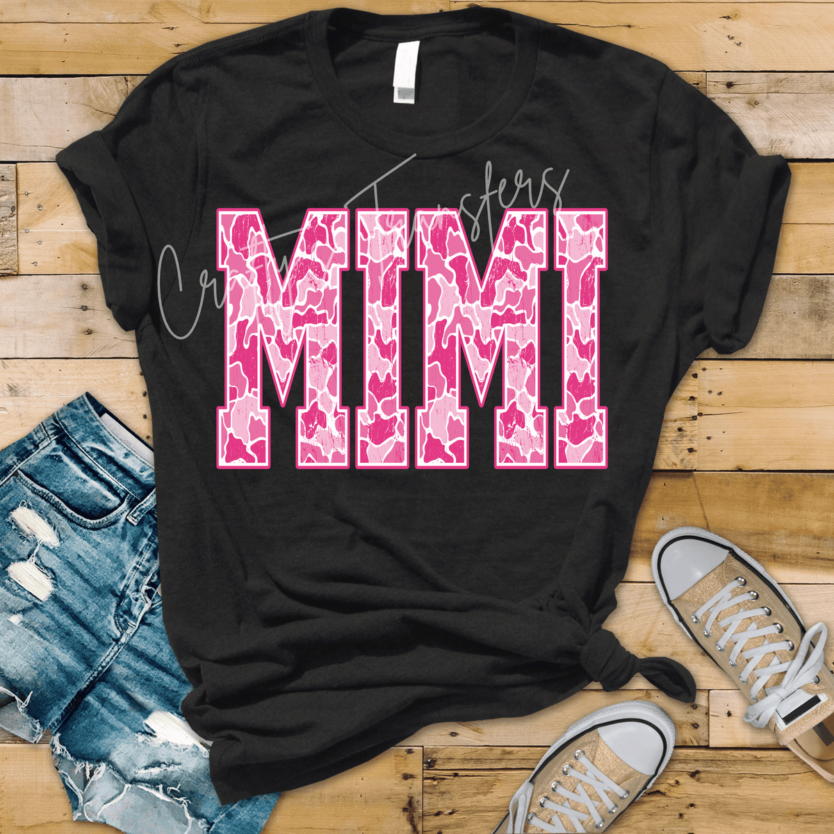 Pink Camo Family Name DTF Transfer – Mama, Mini, Nana, Gigi, Sassy & Mimi Shirt Transfers
