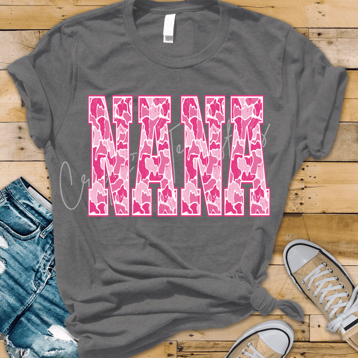 Pink Camo Family Name DTF Transfer – Mama, Mini, Nana, Gigi, Sassy & Mimi Shirt Transfers