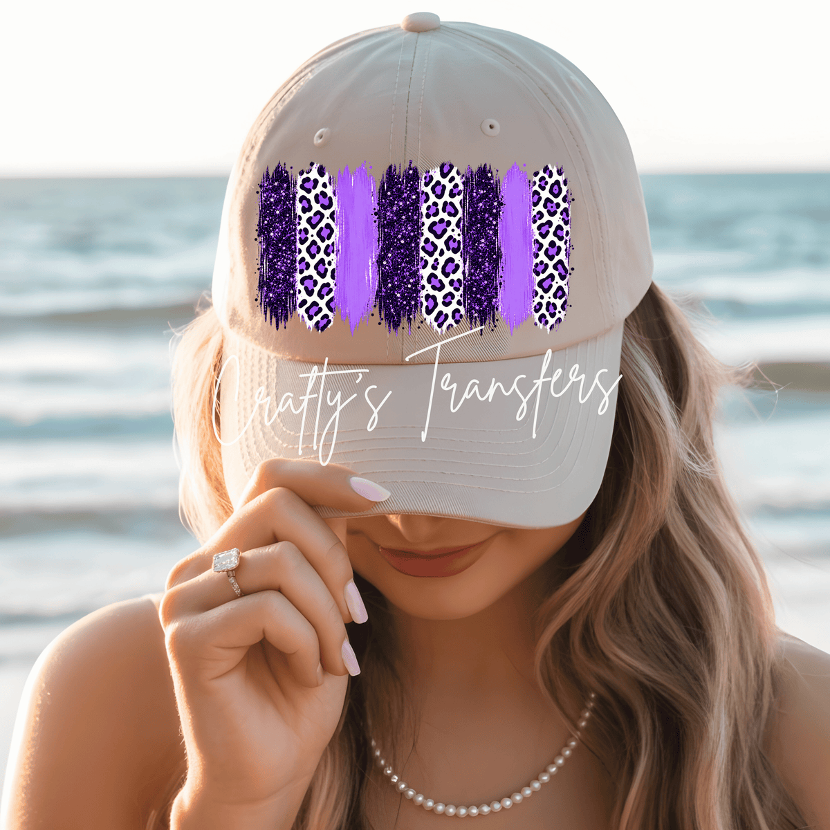 Purple Paint Stripes Hat Patch