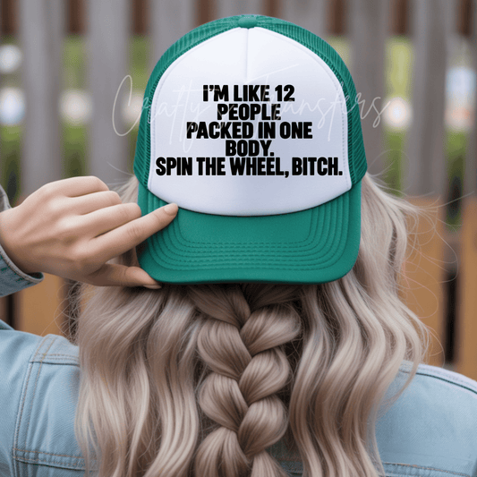 Spin the Wheel Trucker Hat DTF Transfer | Funny Adult Humor Hat Transfer