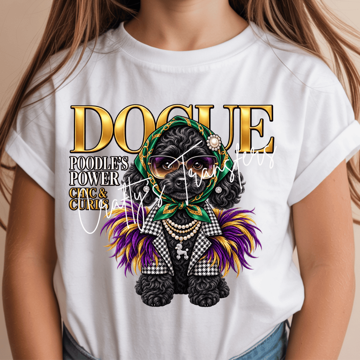 Poodle Power DTF Transfer – Chic & Curly Fashion Dog Shirt Design