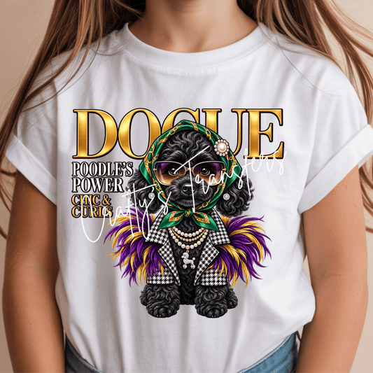 Poodle Power DTF Transfer – Chic & Curly Fashion Dog Shirt Design