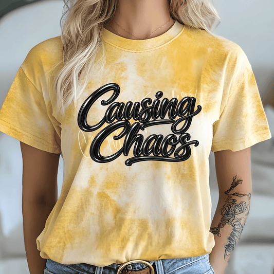 Funny Script Word DTF Transfer – Causing Chaos, Homebody, Sassy, Trashy Wife, Hot Mess & More
