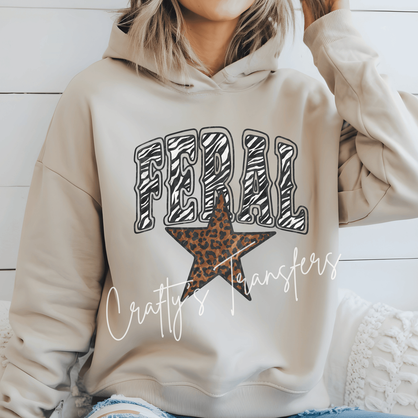 Feral Zebra & Leopard DTF Transfer – Pink Animal Print Retro Graphic – Wild Girl Shirt Design