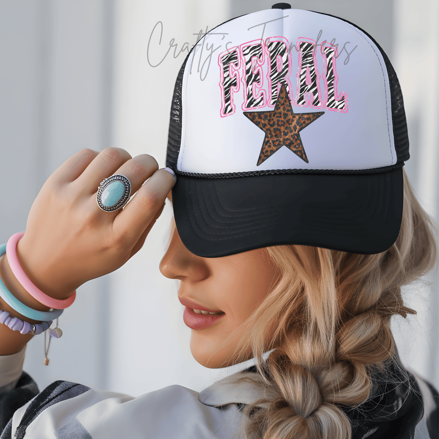 Feral Zebra & Leopard DTF Transfer – Pink Animal Print Retro Graphic – Wild Girl Shirt Design