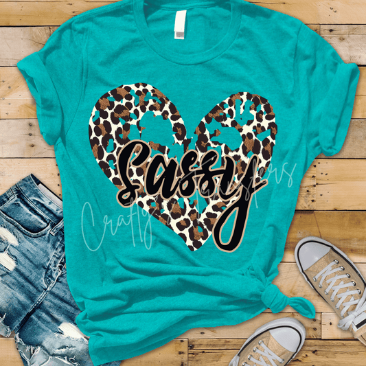 Sassy Leopard Heart DTF Transfer – Cheetah Print Heart Shirt Design – Trendy Sassy DTF Transfer