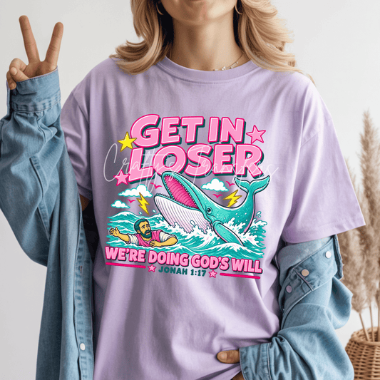 Jonah and the Whale Christian DTF Transfer – Bible Story Faith Graphic – Colorful Scripture Shirt Transfer