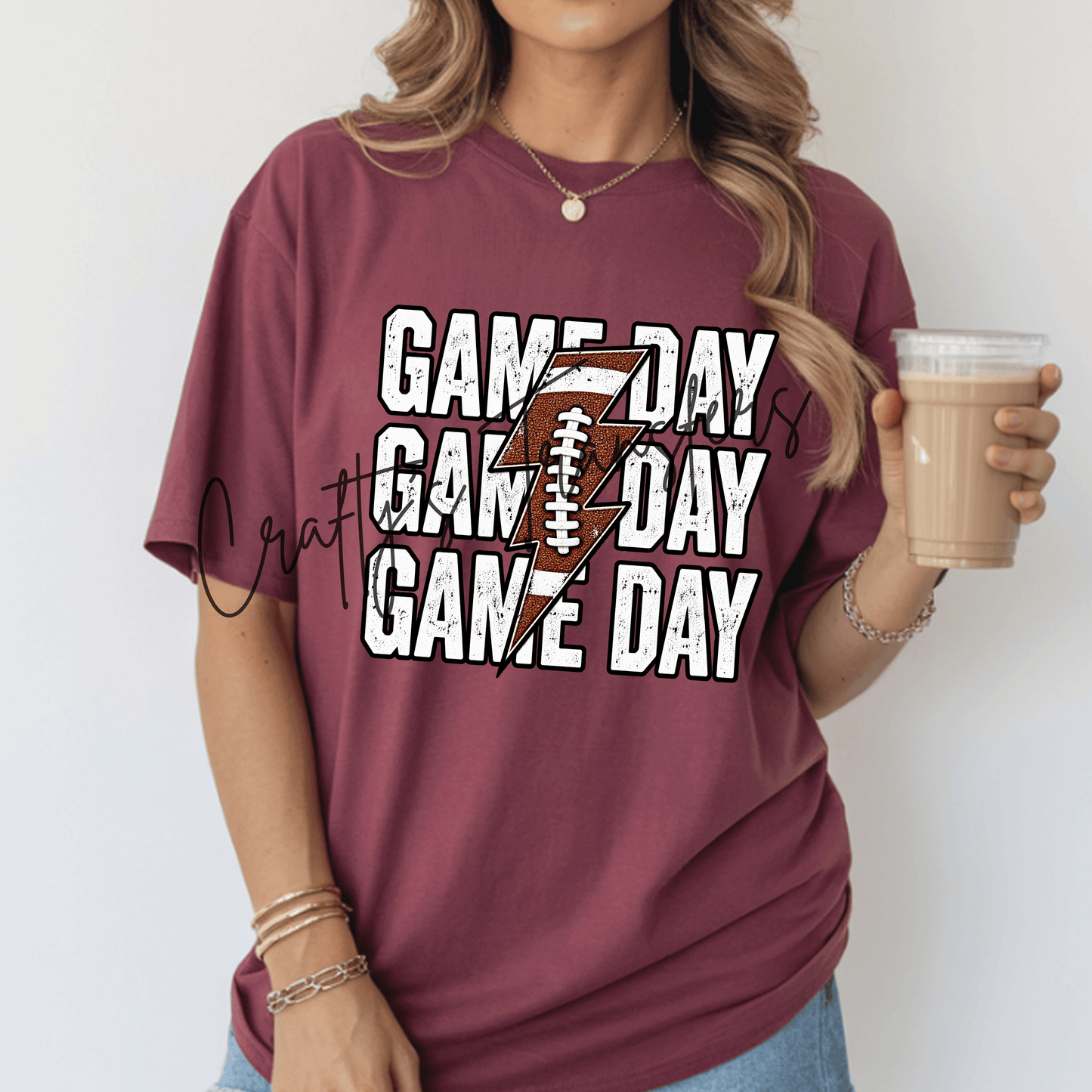 Game Day Football DTF Transfer – Distressed Varsity Sports Graphic – Football Season Shirt Transfer