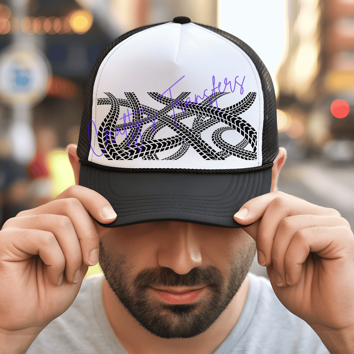 Tire Tracks DTF Trucker Hat Patch