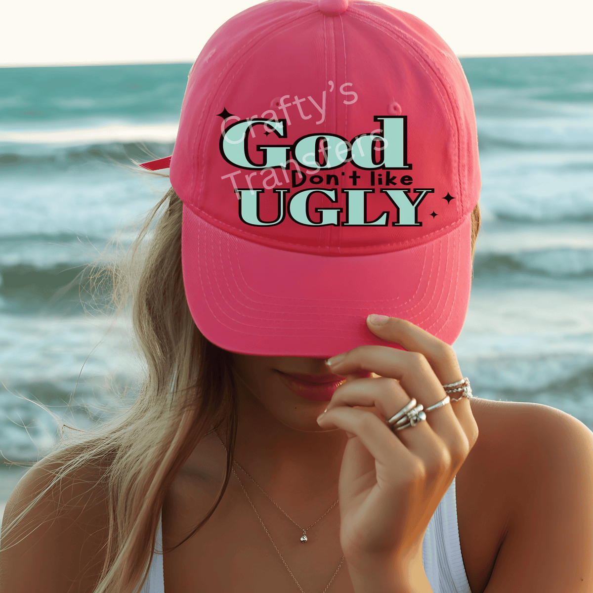 God Don't Like Ugly DTF Trucker Hat Patch