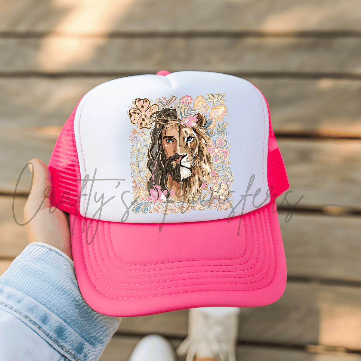 Jesus Lion DTF Transfer – Faith Inspired Floral Lion Christian Design