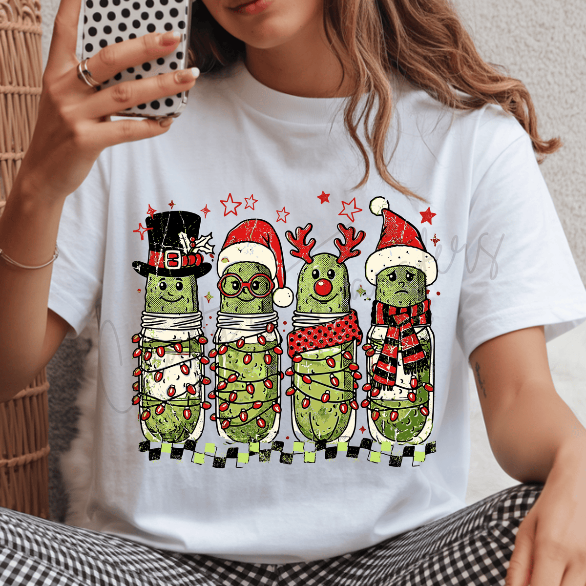 Christmas Pickle Crew DTF Transfer – Funny Festive Pickles Holiday Design