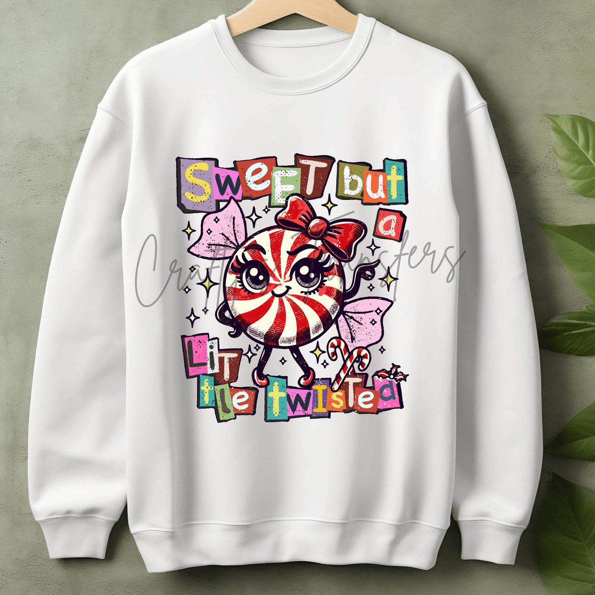 Sweet But a Little Twisted Peppermint DTF Transfer – Cute Retro Christmas Candy Design