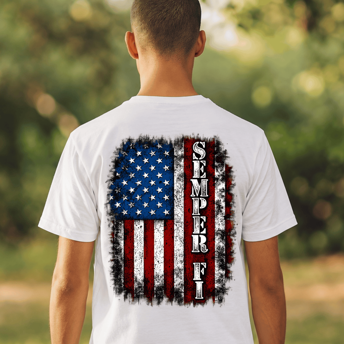 Freedom American Flag DTF Transfer – Distressed Patriotic Red White & Blue Graphic