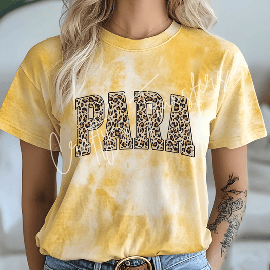 Leopard Print Para DTF Transfer – Paraprofessional Shirt Design – Teacher Aide School Staff DTF