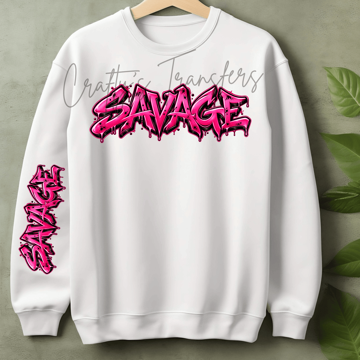 Savage Hot Pink Graffiti DTF Transfer – Bold Street Style Shirt Design – Pink Statement DTF Transfer